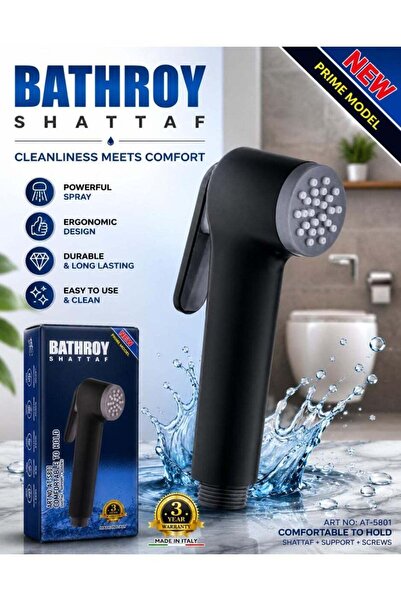 BATHROY Shattaf Handheld Bidet Sprayer – Premium Black Toilet Spray for Bathr...