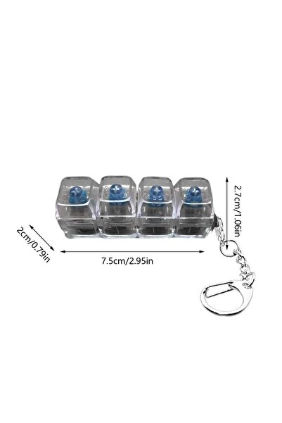 Choice1 b 1pc 4-Button Fingertip Keyboard Keychain RGB Keyboard Fidget Toy wi...
