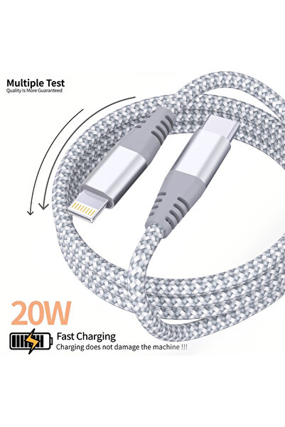 choice2 1M 1PC White Durable USB C to Lightning MFi Certified Fast Charging C...
