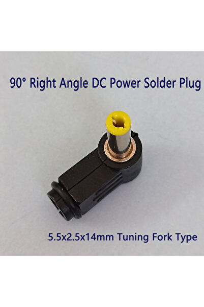 Choice7 10PCS 5.5x2.5 Tuning Fork 90° Right Angle DC Power Solder Plug 5.5x2....