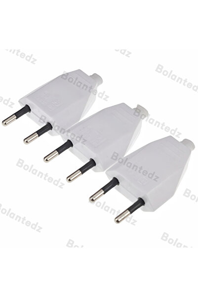 Choice3 4.0mm White 3pcs Euro Plug Adapter Replacement 16A Male France Korea ...
