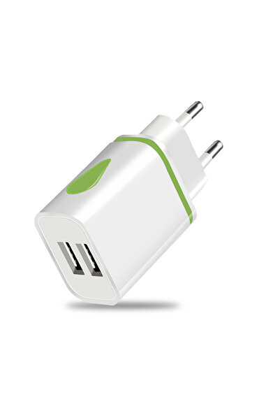 Choice1 Green EU Dual Port USB Wall Charger 5V 2A Travel Power Adapter EU US ...