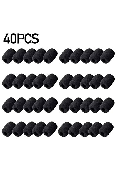 Choice4 40pcs 10-100PCS Universal Black Mini Mic Cover Foam Headset Microphon...
