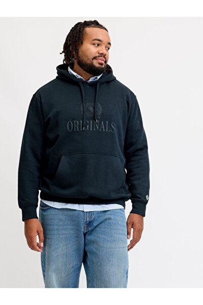 Jack & Jones Plus Φούτερ με κουκούλα σε μεγάλο μέγεθος με στάμπα κειμένου