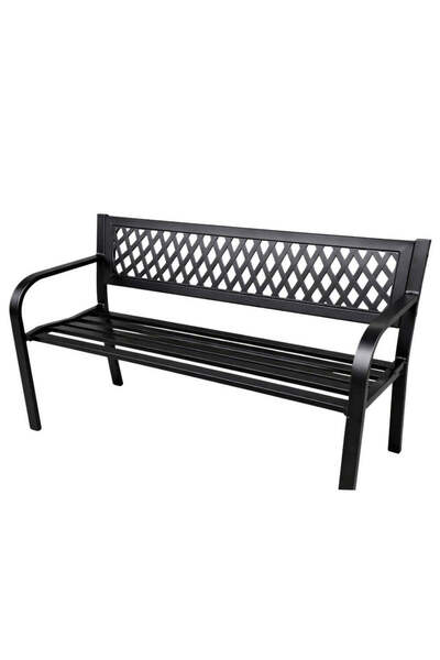 LEAN Bancă de grădină Park Terrace, spătar metalic, negru, 120 cm, 29325