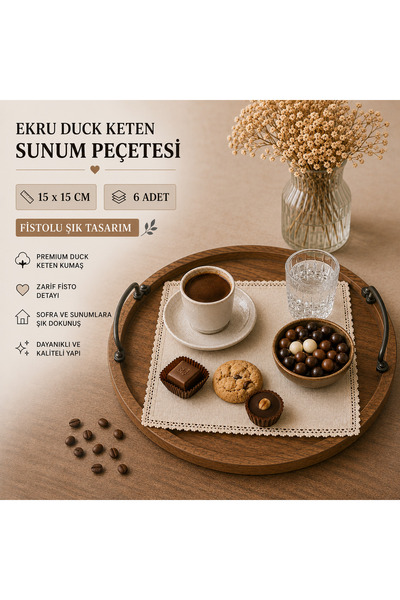Home KETEN DANTELLİ SUNUM PEÇETESİ 6 LI