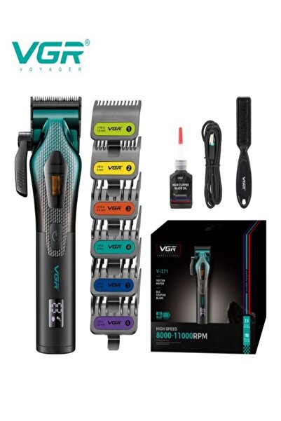 VGR High-end customized electric hair clipper gradient metal shell electric p...