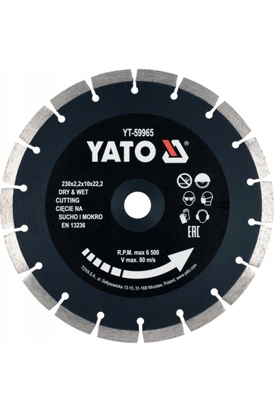 yato DISC DE TĂIERE SEGMENTAT CU DIAMANTE 230MM PENTRU BETON, CĂRĂMIDOARE, GR...
