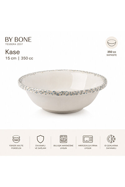 By Bone Porselen Tessera Zest Porcelain Bowl – 15 Cm, 350 Cc
