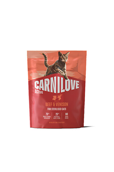 Carnilove طعام القطط الجاف النشط المصنوع من اللحم البقري والغزال للقطط المعقم...