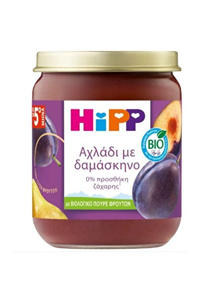 Hipp Πουρέ δαμάσκηνου με αχλάδι 5μ+ 160γρ Χωρίς γλουτένη