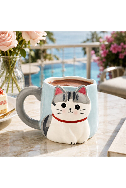 AiroBazar Ceramic Mug with Cute 3D Animal Figures - Handmade Look Gift-Ready ...