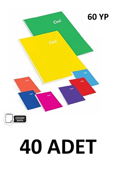 KESKİN COLOR 40 قطعة دفتر ملاحظات بغلاف من البولي بروبيلين مقاس A4، 60 ورقة، ...