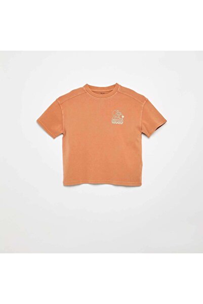 KIABI Oversized Printed T-shirt ORANGE