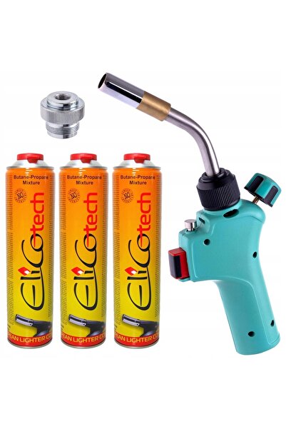 TC Technic Arzător cu gaz MAPP Propan pentru lipit, Turbo, cu 3 cartușe, bute...