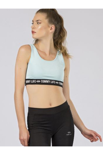 TOMMY LIFE Top Dama, TOMMY LIFE, Poliester, Fara maneci, Albastru deschis, mo...