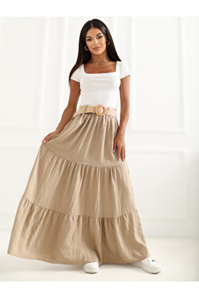 Italy Moda Fusta Dama, ITALY MODA, Viscoza, Boho, Camel, model MO-SD-25013.27