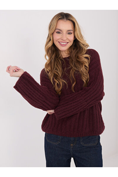 Italy Moda Pulover Dama, ITALY MODA, Acril, Maneca lunga, Bordo, model MI-SW-...