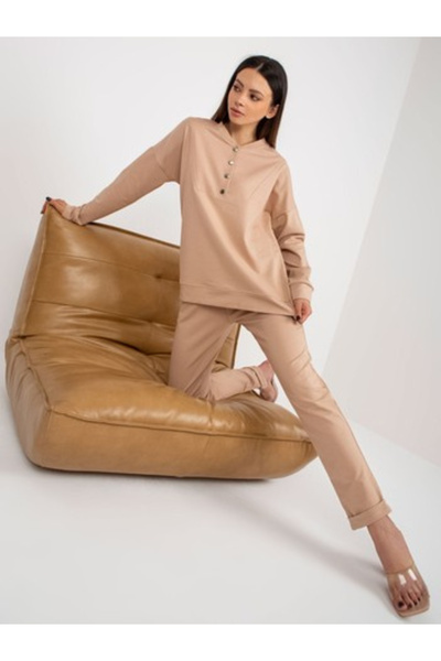LAKERTA Compleu Dama Maneca lunga, Dreapta, LAKERTA, Camel Eleganta Office Mo...