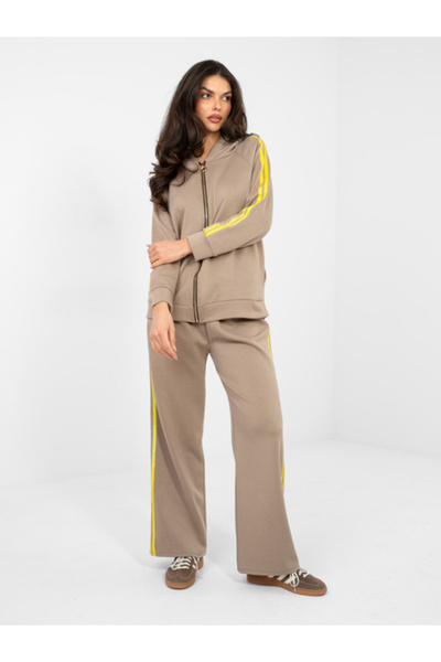 rue parıs Women's Suit, RUE PARIS, Polyester, Long Sleeve, Dark Beige, model ...