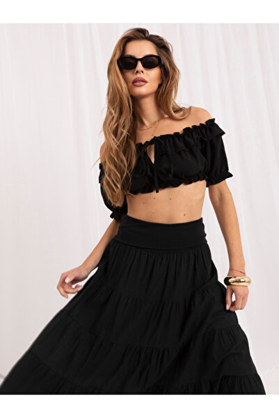Italy Moda Fusta Dama Maxi, Boho, ITALY MODA, Negru