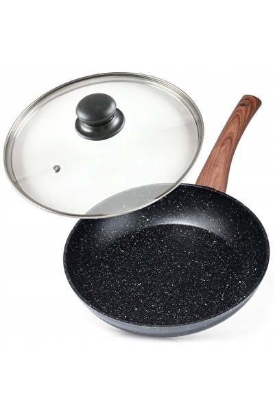 Vilde Tigaie din granit pentru prăjit și gătit tocană, 24 cm, compatibilă cu ...