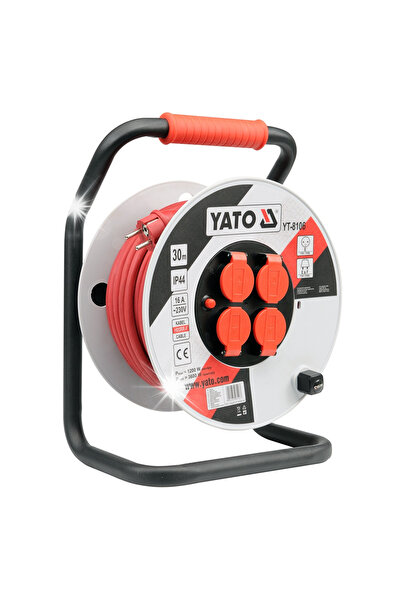 yato Prelungitor tambur 30m 3x2,5mm² 4 prize, cu tambur de depozitare pentru ...