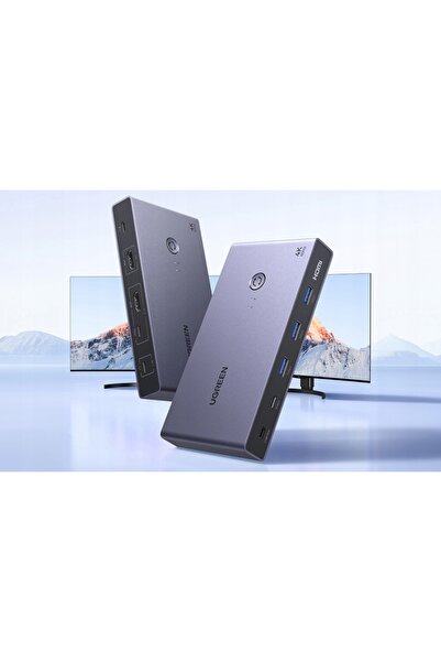 NO BRAND Ugreen CM731 Comutator KVM 2 în 1 USB-C HDMI 4K 60Hz USB 3.0 PD 100W