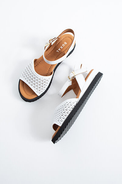 DUXAL SHOES Brody Women's Genuine Leather Laser Cut Casual Sandals