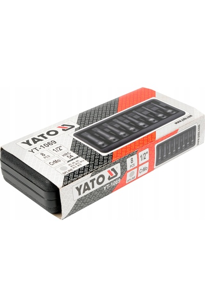 yato Set de chei tubulare spline CRMO, 8 piese, pentru service auto