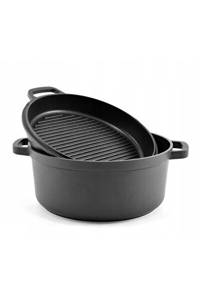 Maestro Oală + Tigaie Grill 2 în 1, Inducție, Strat antiaderent, 2,55l