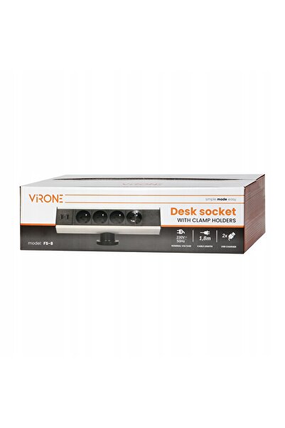 Virone Priză de mobilier Orno FS-8 cu 4 prize + 2 USB electrice