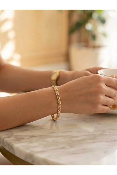 XUPING JEWELRY Xuping Gold Kaplama Zirkon Taşlı Özel Tasarım Kadın Bileklik -...