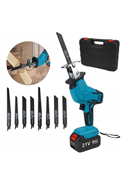 Makita Ferăstrău sabie cu acumulator 21V + 8 lame de ferăstrău