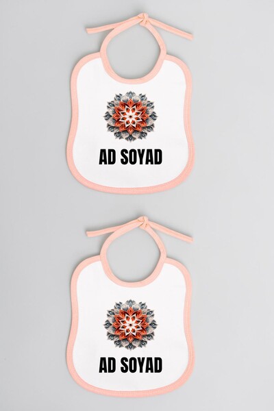 lili hediyelik Pattern Printed 2-Piece Linen Pink Baby Bib - Baby Bib, Baby B...