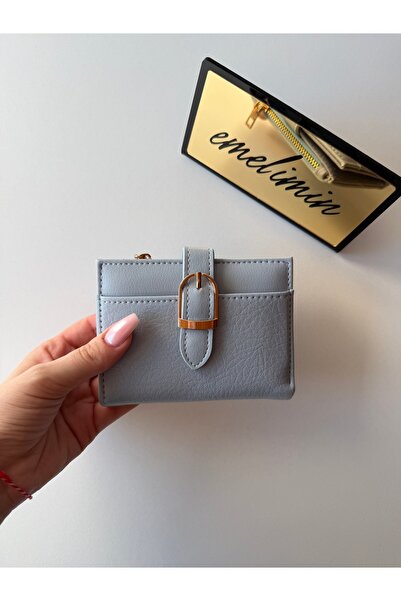 emelimin Women's Baby Blue Zippered Card Holder Wallet |   Multi-Compartment ...