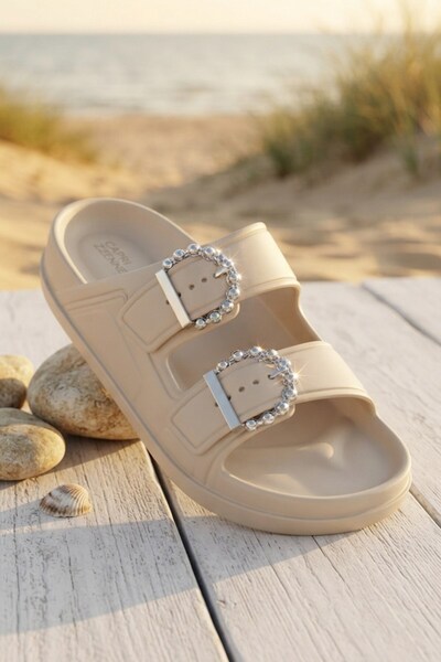 Bellaura Cappucino Buckle Buckle Daily Beach Bath Pool Beach Orthopedic Non-S...