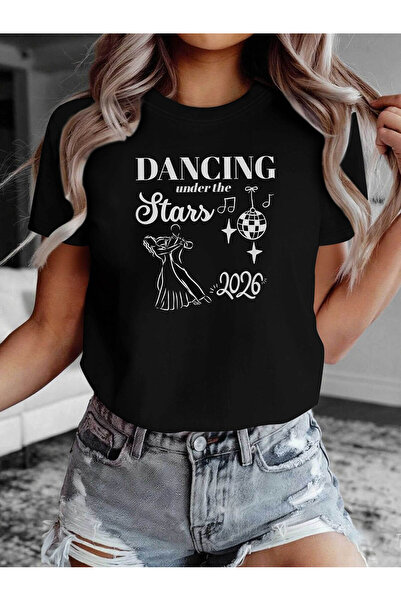 45 BPM DANCING under the Stars 2026 Letter Print T-shirt | Short Sleeve Crew ...