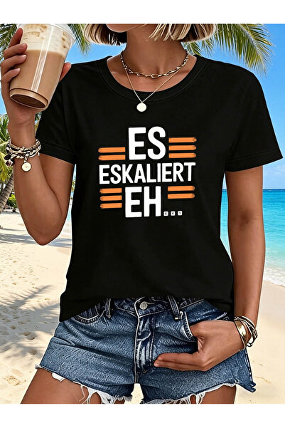799 تي شيرت مطبوع عليه It'S Escalating Anyway، قميص كاجوال بأكمام قصيرة وياقة...