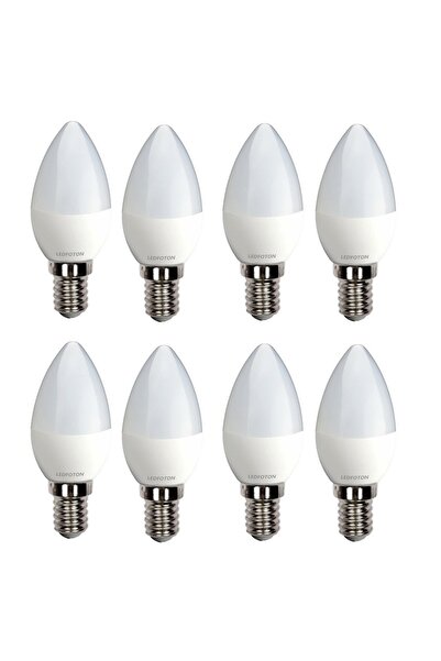 OEM Set 8 Bec led forma lumanare E14 Lumina calda 4W LF 3042