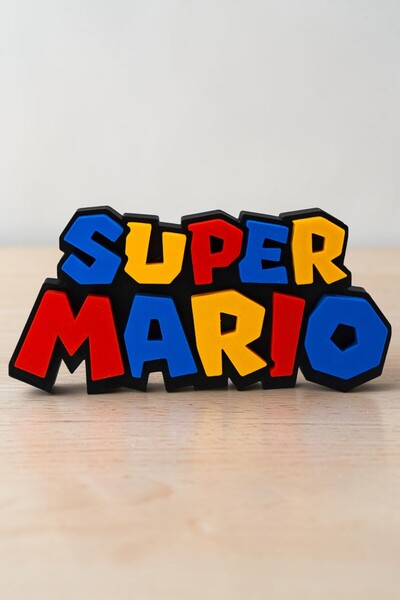 Hunga Super Mario Logo | Raf Dekoru & Masa Üstü Dekor