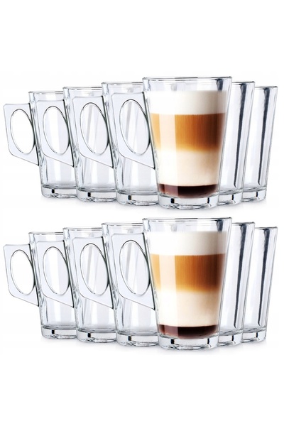 Vilde 12x Pahare pentru cafea, latte, ceai, băuturi calde și reci, set de pahare
