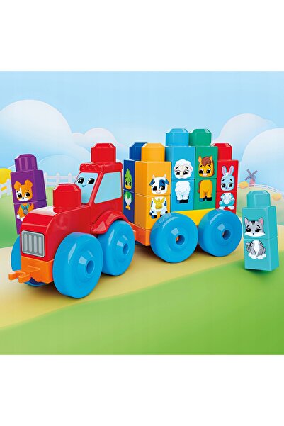 Mega Bloks Tractor cu animale Set de construcție vehicule Jucărie 1,5+ JKG33