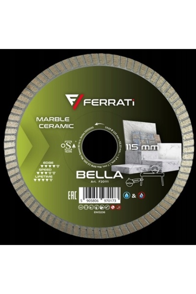 FERRATI BELLA 115 x 22,23 mm - Disc diamantat pentru tăierea gresiei, marmurei