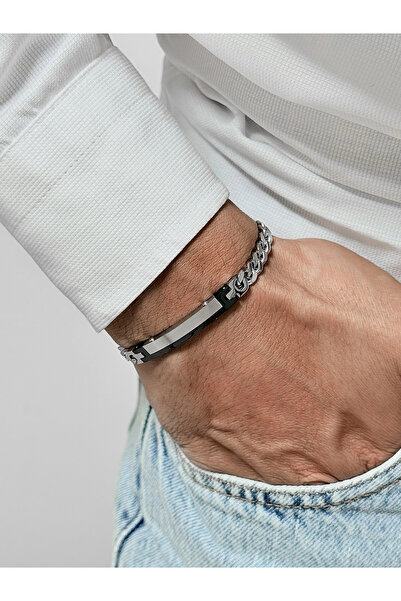 FERRO Black Silver Steel Men's Bracelet Frj10209-J 2 Year Warranty Gift Boxed