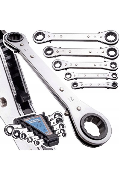 TC Technic Set de chei inelare cu clichet, chei inelare drepte 6-21mm, revers...