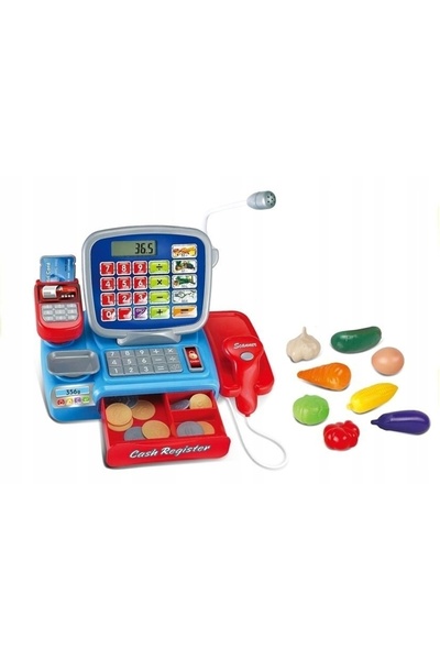 LeanToys Casă de marcat cu cititor și calculator, cu sunete
