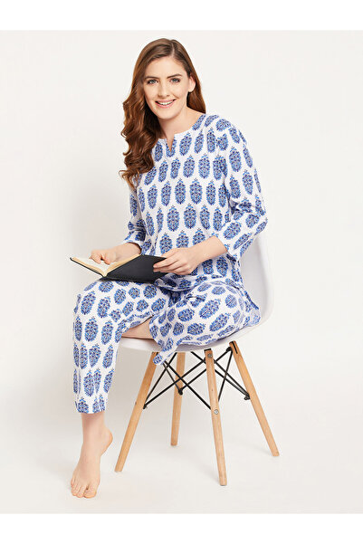 Clovia By Styli Cotton Floral Print 3/4 Sleeves Top and Pyjama Set