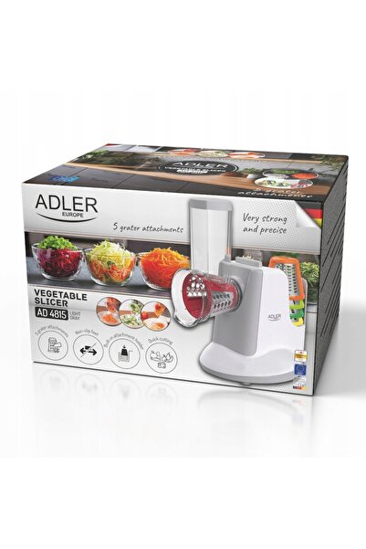 adler Tocător electric de alimente, răzătoare de legume, 5 discuri, AD4815