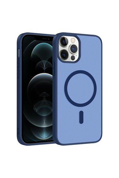 Microsonic Apple iPhone 12 Pro Compatible Case Magsmoke Neo Navy Blue